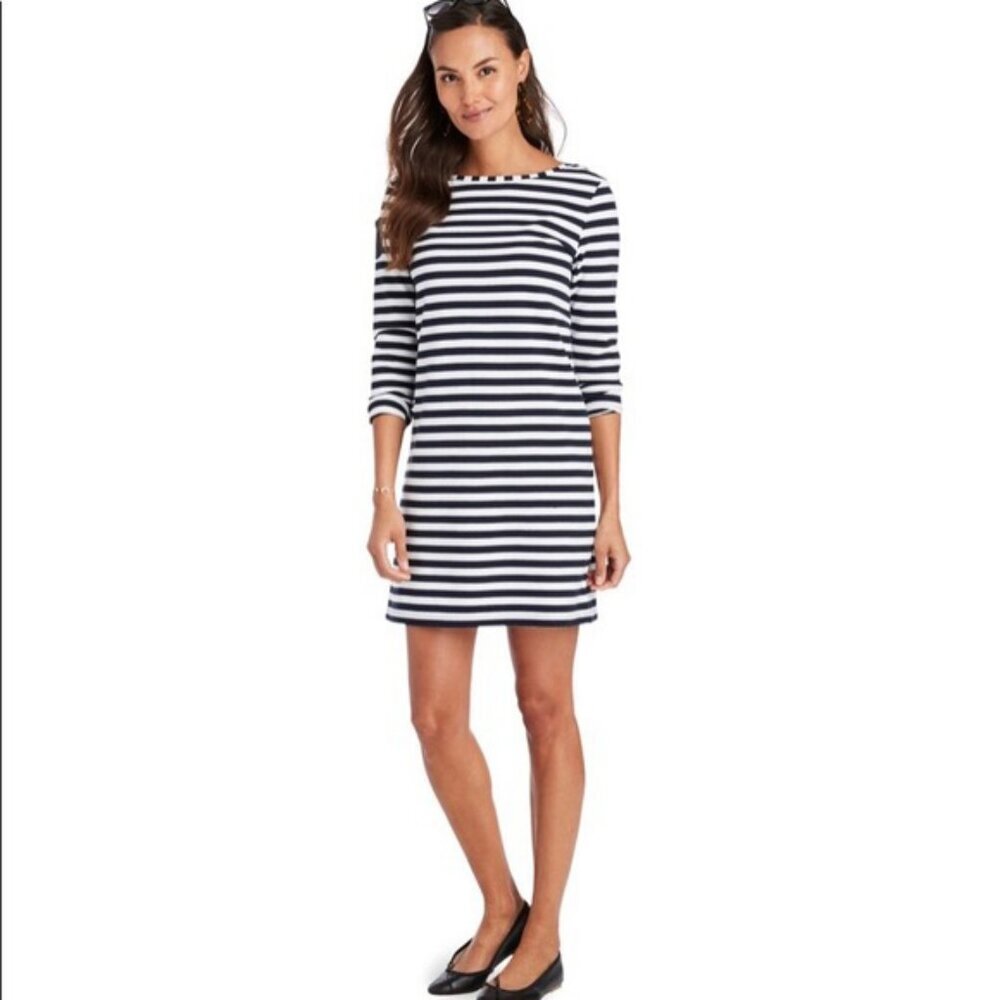 NWT Vineyard Vines Long-Sleeve Stripe Knit Dress Deep Bay S